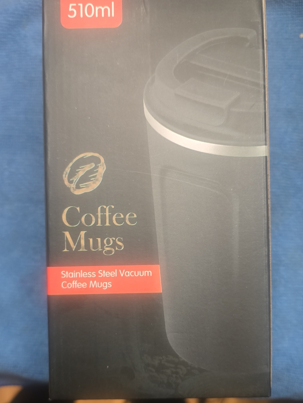 Stainless Steel Vacuum Coffee Mug - Black (510ml)